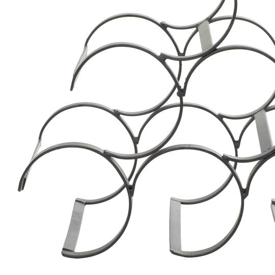 10" Black Metal Industrial Wine Holder Rack